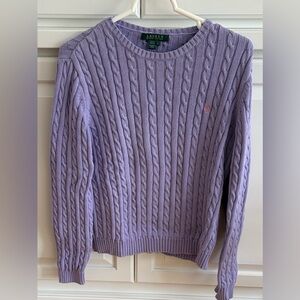 Ralph Lauren Lavender Cable Knit Sweater